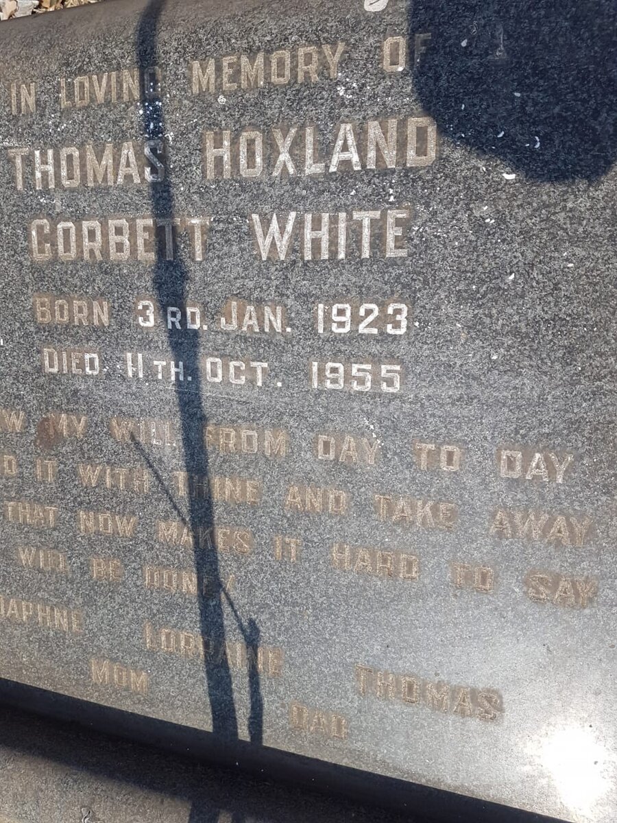 WHITE Thomas Hoxland Corbett 1923-1955