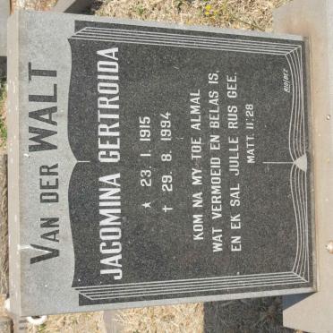 WALT Jacomina Gertroida, van der 1915-1994