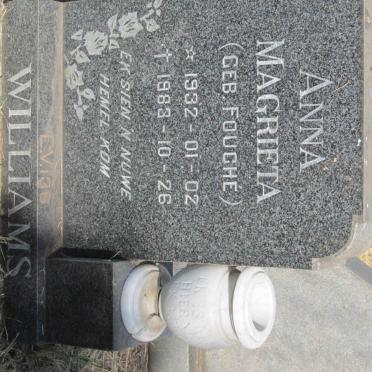 WILLIAMS Anna Magrieta nee FOUCHE 1932-1983