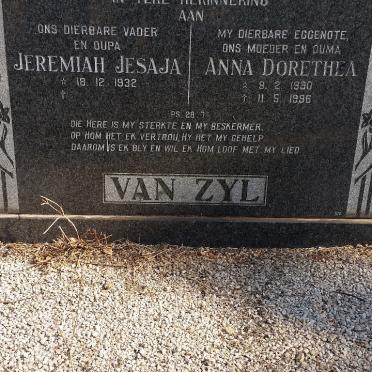 ZYL Jeremiah Jesaja, van 1932- &amp; Anna Dorethea 1930-1996