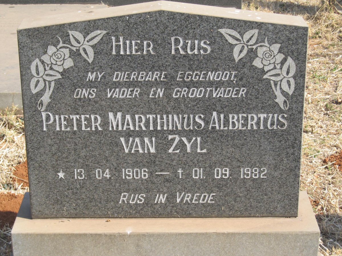 ZYL Pieter Marthinus Albertus, van 1906-1982