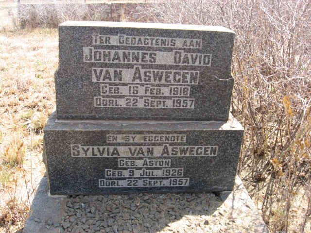 ASWEGEN Johannes David, van 1918-1957 &amp; Sylvia ASTON 1926-1957