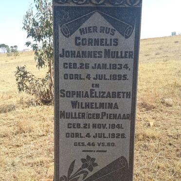 MULLER Cornelis Johannes 1834-1895 &amp; Sophia Elizabeth Wilhelmina PIENAAR 1841-1926