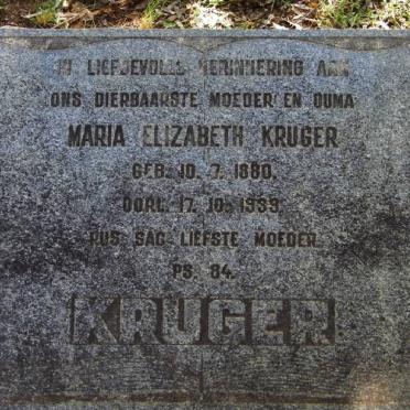 KRUGER Maria Elizabeth 1880-1939