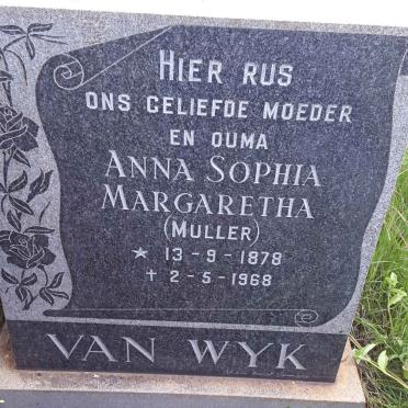 WYK Anna Sophia Margaretha, van nee MULLER 1878-1968