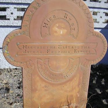 KRUGER Margaretha Elizabetha Jacoba Fredrika 1898-1900