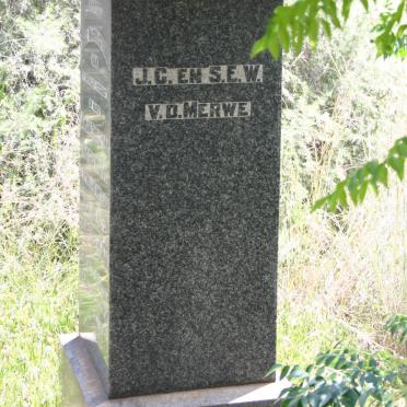 MERWE Johan Christian, van der -1927 &amp; Sophia E.W.MULLER -1936