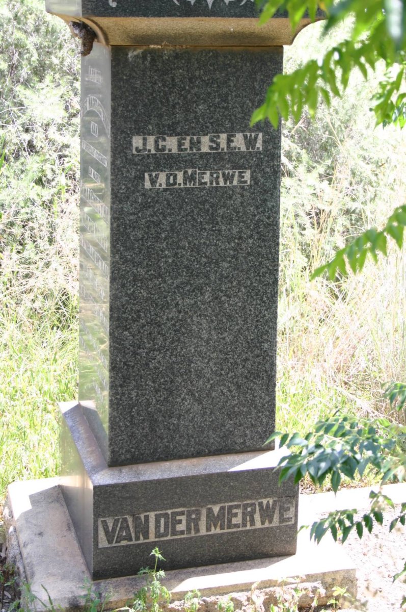 MERWE Johan Christian, van der -1927 &amp; Sophia E.W.MULLER -1936