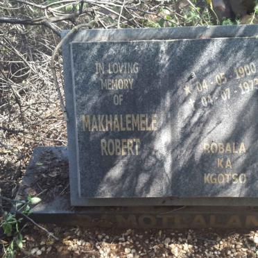 MOTLALANE Robert Makhalemele 1900-1973