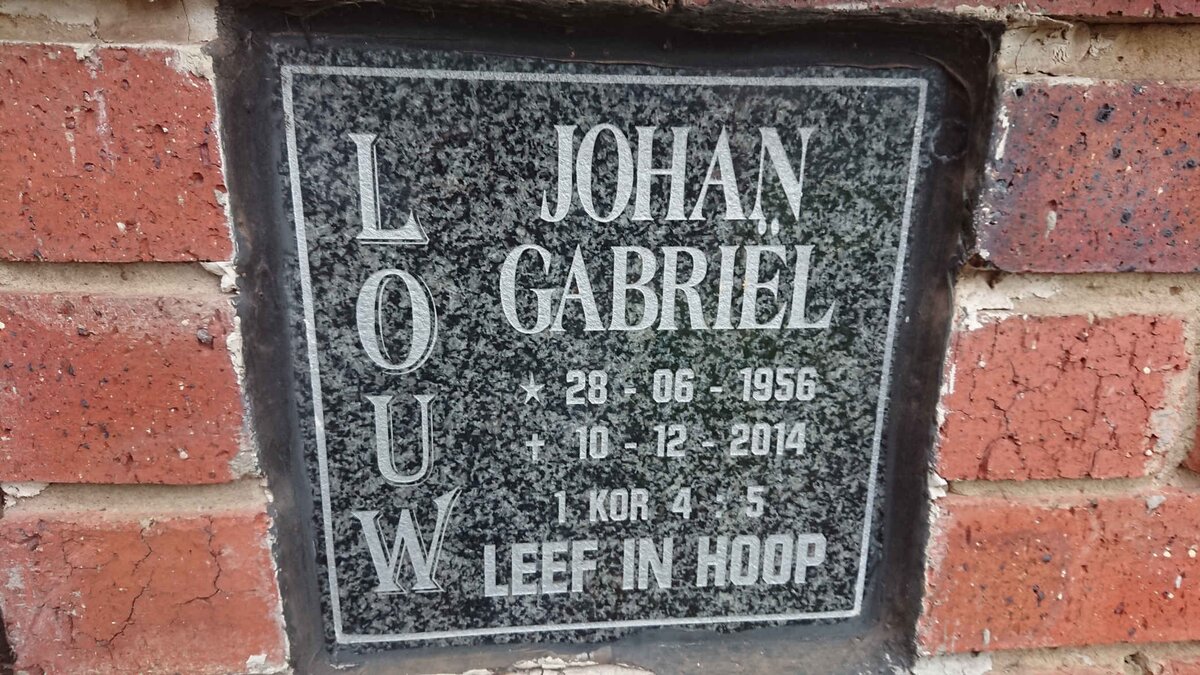 LOUW Johan Gabriel 1956-2014