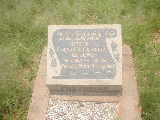 PRETORIUS Hester Cornelia Cathrina, nee V.D. WALT 1884-1957