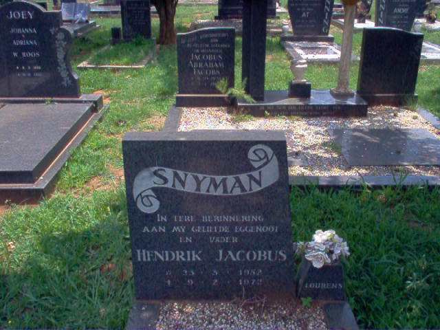 SNYMAN Hendrik Jacobus 1952-1972