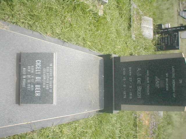 BEER A.J., de 1919-1978 &amp; Cicely 1921-1997