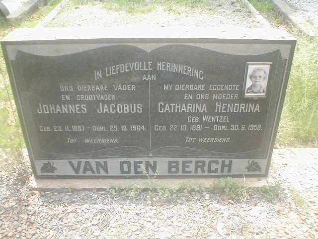 BERGH Johannes Jacobus, van den  1887-1964 &amp; Catharina Hendrina WENTZEL 1891-1958