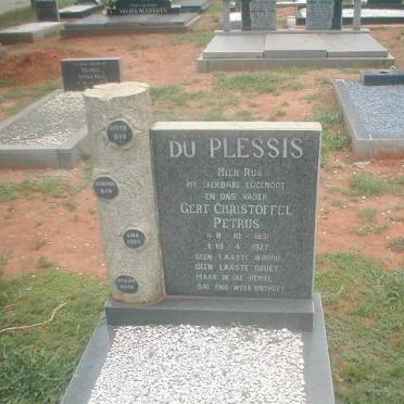 PLESSIS Gert Christoffel, du 1931-1977