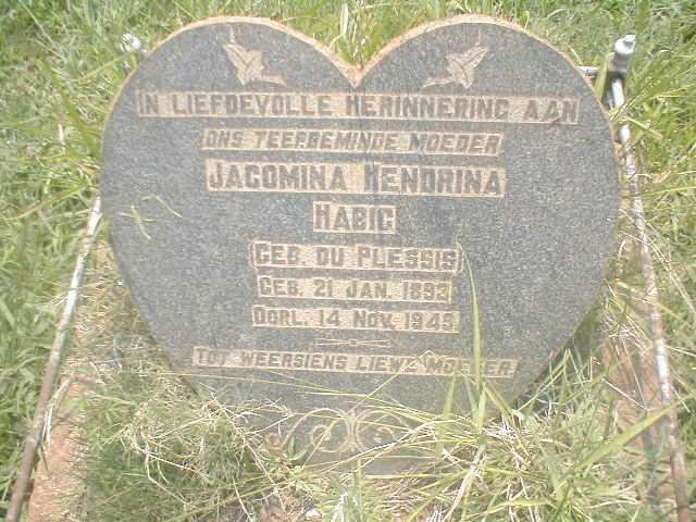 HABIG Jacomina Hendrina nee DU PLESSIS 1893-1949