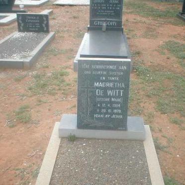 WITT Magrietha, de nee MARE 1904-1978