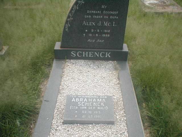 SCHENCK Alex J. Mc. L. 1912-1969 &amp; Abrahama VAN DER WALT 1915-1997