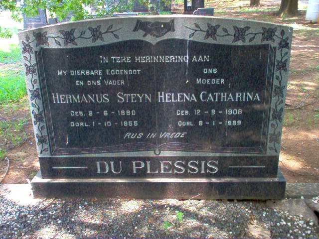 PLESSIS Hermanus Steyn, du 1890-1955  &amp;  Helena Catherina 1908-1989