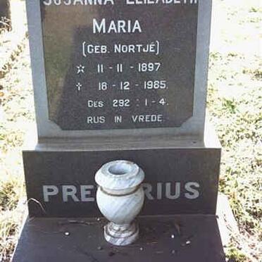 PRETORIUS Susanna Elizabeth Maria nee NORTJÉ 1897-1985