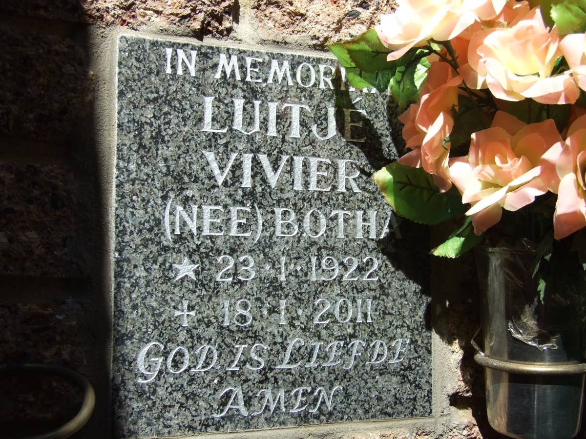 VIVIER Luitjé nee BOTHA 1922-2011