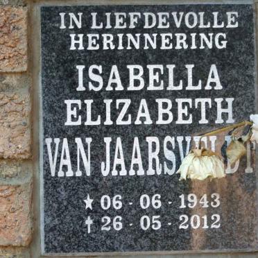 JAARSVELDT Isabella Elizabeth, van 1943-2012