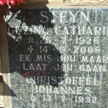 STEYN Christoffel Johannes 1932- &amp; Gezina Catharina 1926-2008