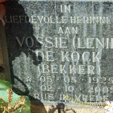 KOCK Lenie, de nee BEKKER 1925-2009