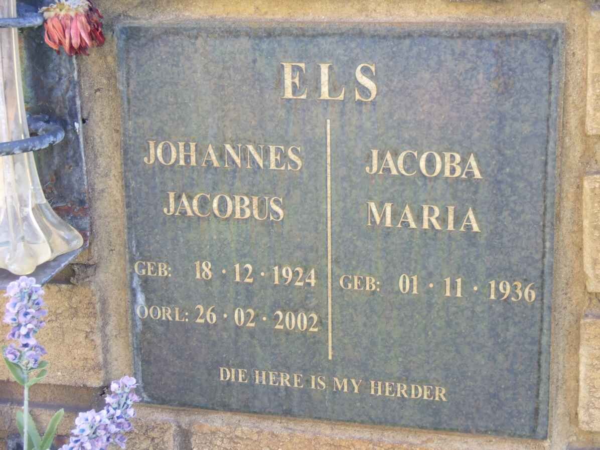 ELS Johannes Jacobus 1924-2002 &amp; Jacoba Maria 1936-