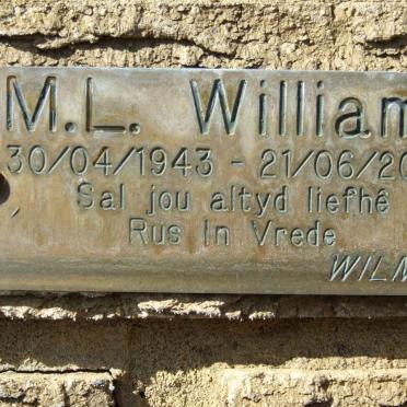 WILLIAMS M.L. 1943-2007