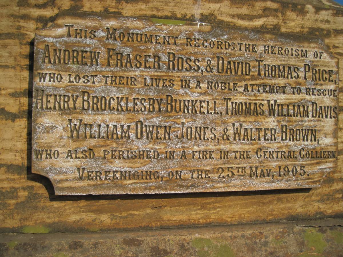 4. Those Who Died at Central Colliery Fire Vereeniging 25th May 1905