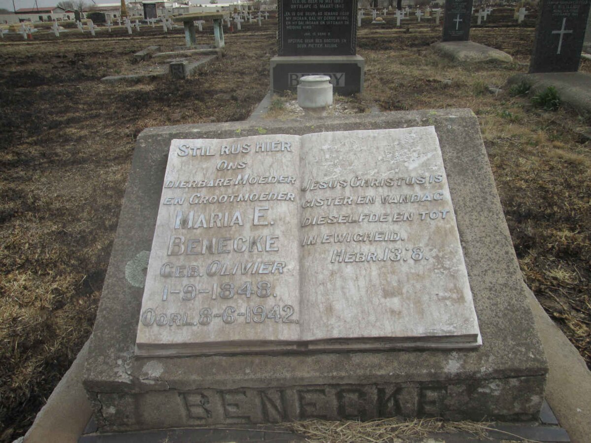 BENECKE Maria E. nee OLIVIER 1848-1942