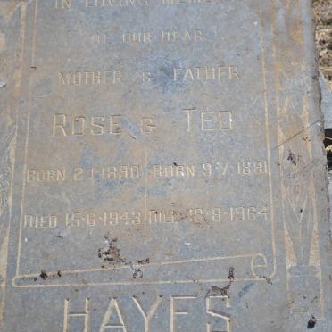 HAYES Ted 1881-1964 &amp; Rose 1890-1943