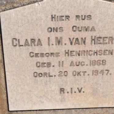 HEERDEN Clara I.M., van nee HENRICHSEN 1868-1947