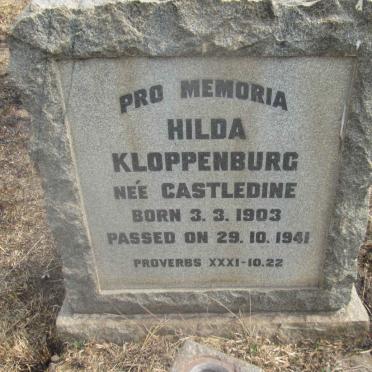 KLOPPENBURG Hilda neé CASTLEDINE 1903-1941