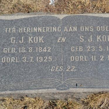KOK G.J. 1842-1925 &amp; S.J. 1842-1935