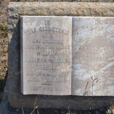 LESSING William Abraham Wilcocks 1891-1943 &amp; Gladys Ann HURWORTH 1896-1991
