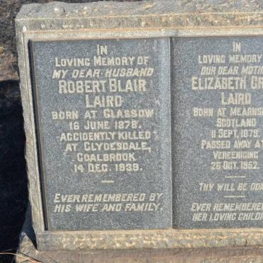 LAIRD Robert Blaird 1878-1939 &amp; Elizabeth Craig 1879-1952