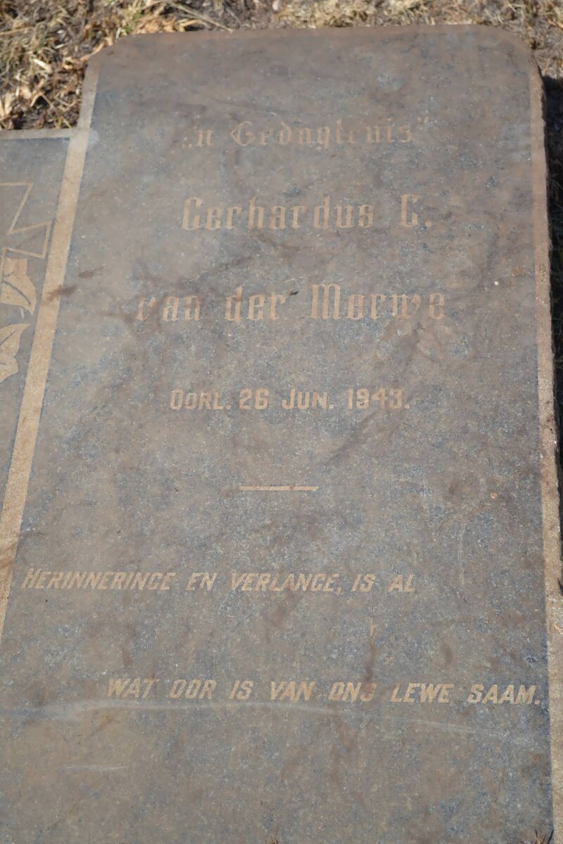 MERWE Gerhardus C., van der -1943