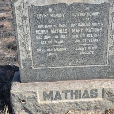 MATHIAS Henry -1934 &amp; Mary -1947