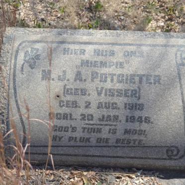 POTGIETER M.J.A. nee VISSER 1913-1946