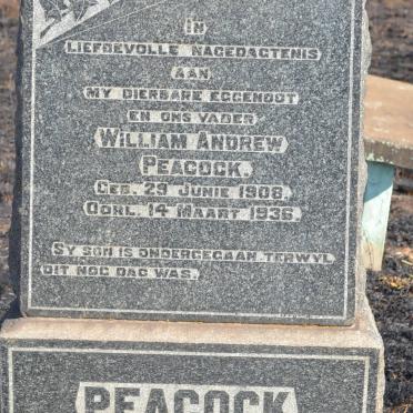 PEACOCK William Andrew 1908-1936