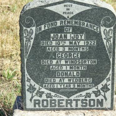 ROBERTSON Joan -1922 :: ROBERTSON George :: ROBERTSON Donald