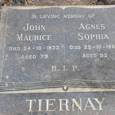 TIERNAY John Maurice -1932 &amp; Agnes Sophia -1960