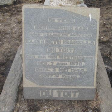 TOIT Elizabeth Isabella, du nee VAN DER WESTHUIZEN 1870-1944