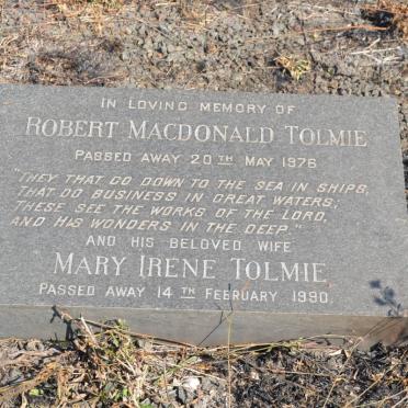 TOLMIE Robert MacDonald -1976 &amp; Mary Irene -1990