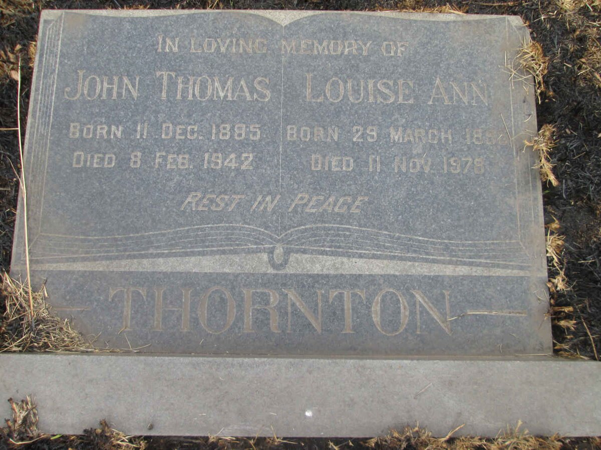 THORNTON John Thomas 1885-1942 &amp; Louise Ann 188?-1978