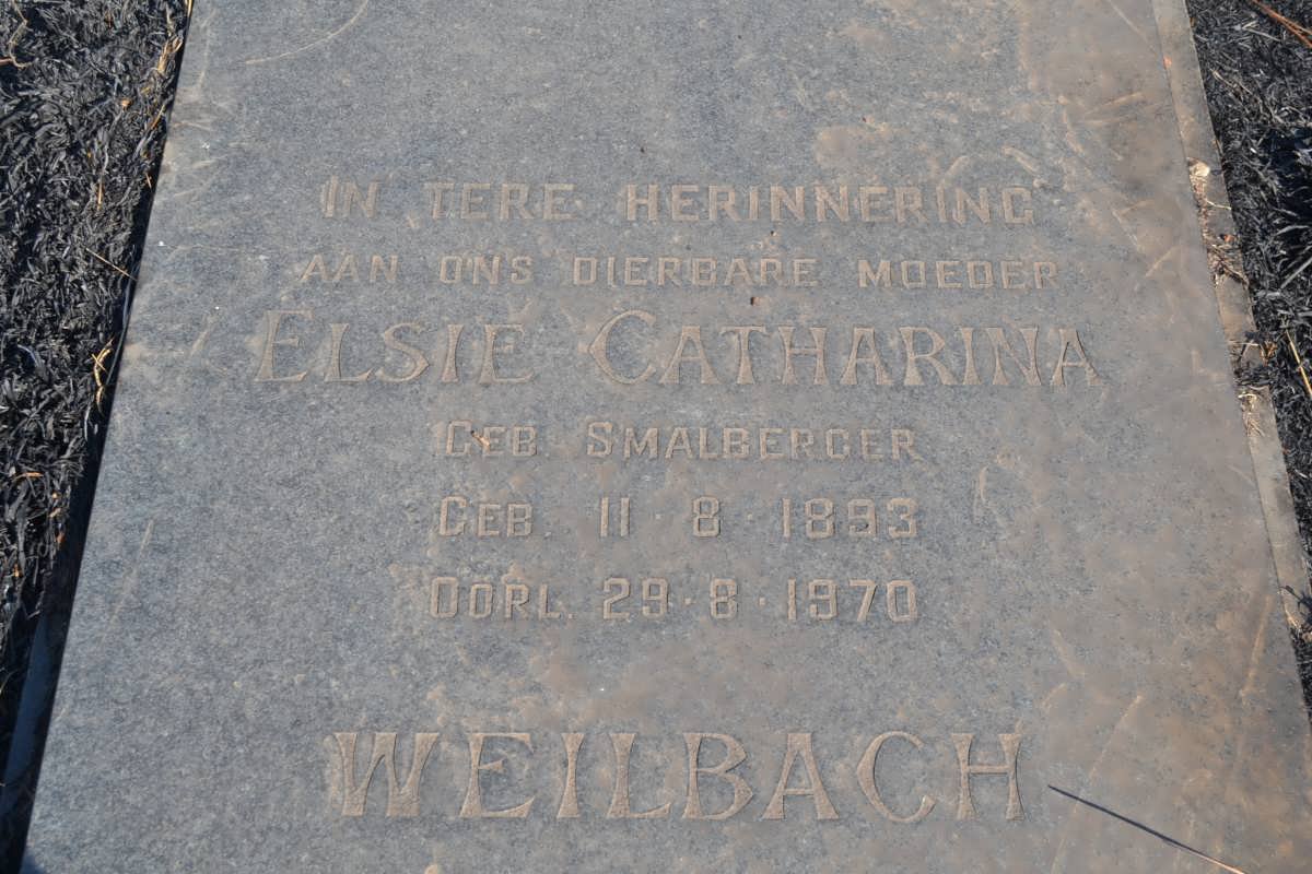 WEILBACH Elsie Catharina nee SMALBERGER 1893-1970