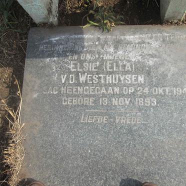 WESTHUISEN Elsie, v.d. 1893-1941
