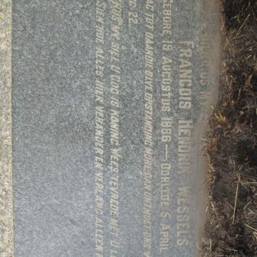 WESSELS Francois Hendrik 1886-1944